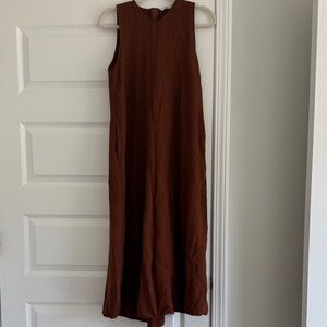 Zara Sleeveless Brown Maxi Dress